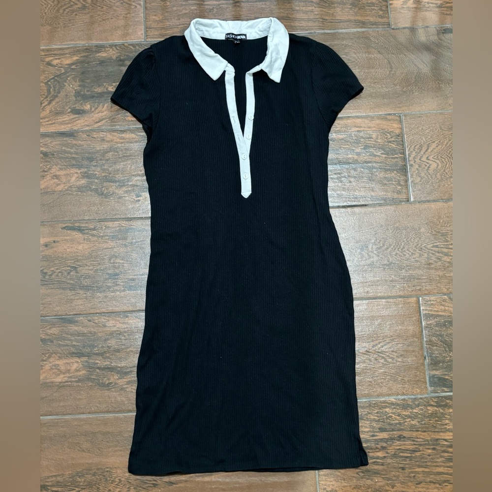 Fashion Nova Black Dress with White Collar